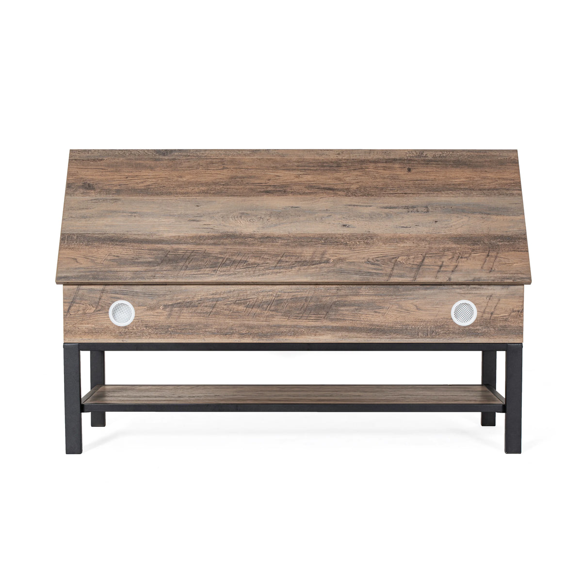 Rustic Farmhouse Entryway Bench with Storage Shelf A261