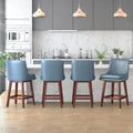 Blue 26" H Swivel Upholstered Bar Stools Set of 4 D9956