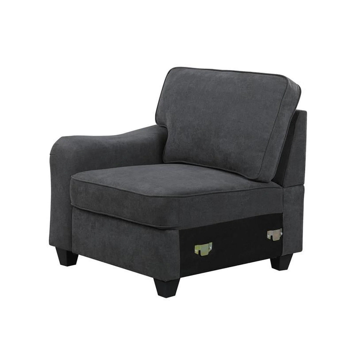 Dark Gray Woven Fabric 8Pc Modular Sectional Sofa with Ottoman V7570