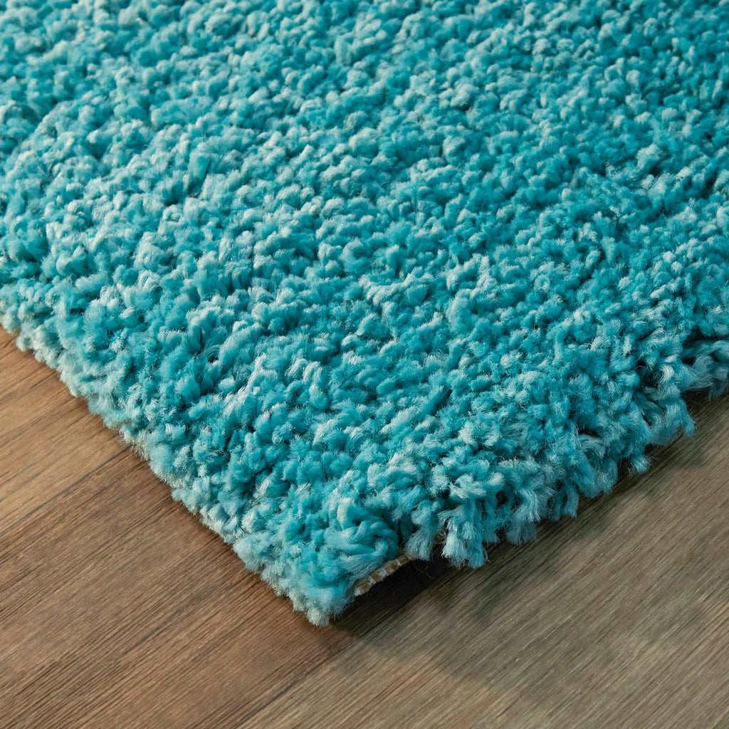 Teal Blue 5 ft. x 7 ft. Shag Area Rug I2666
