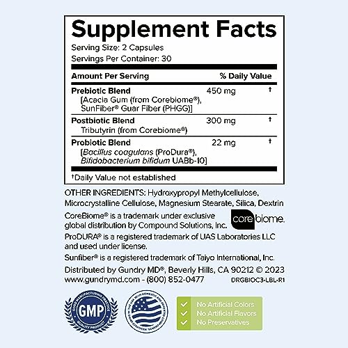 Prebiotic Probiotic Postbiotic 30 Day Supply W3819