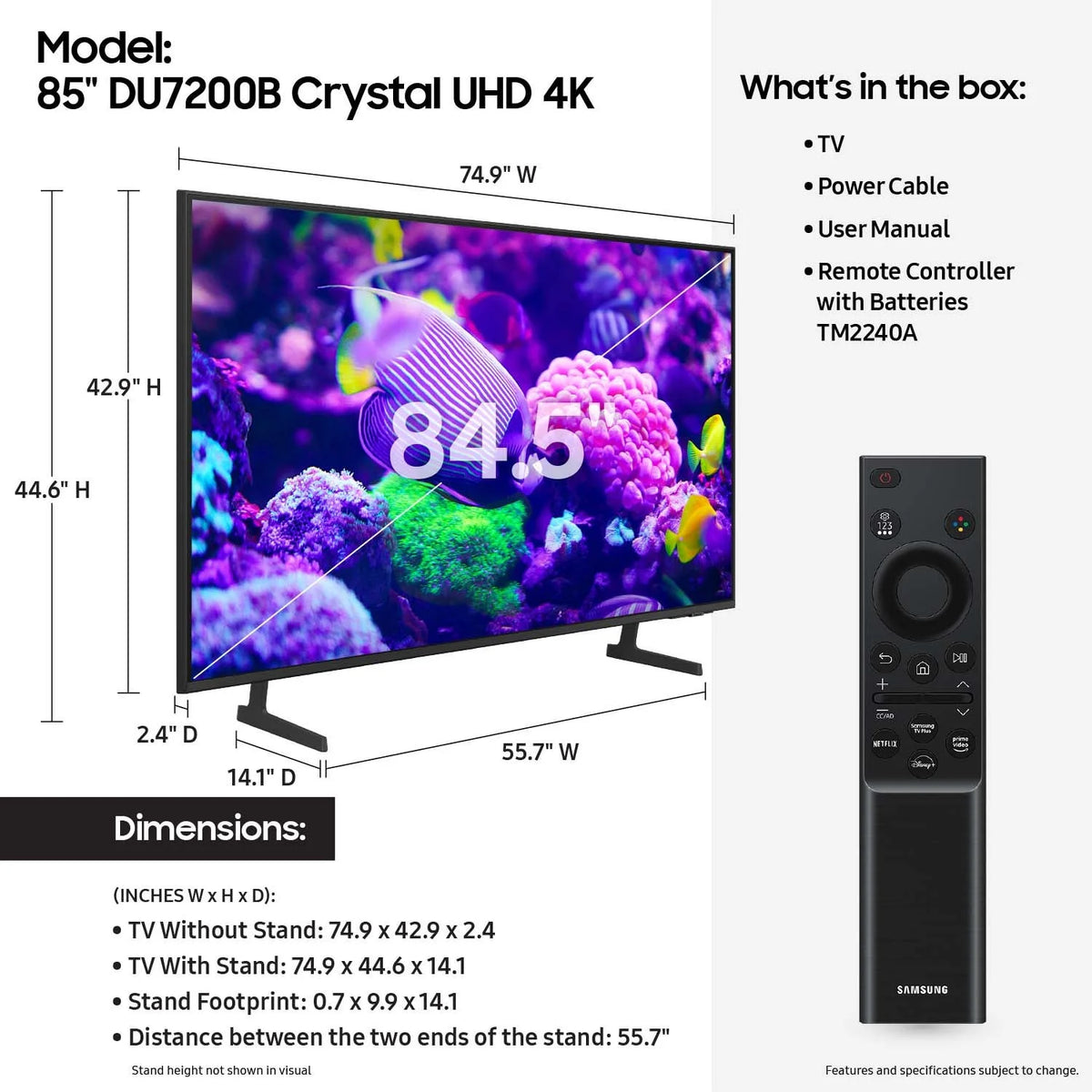 85” Class Crystal UHD 4K Smart TV M6151