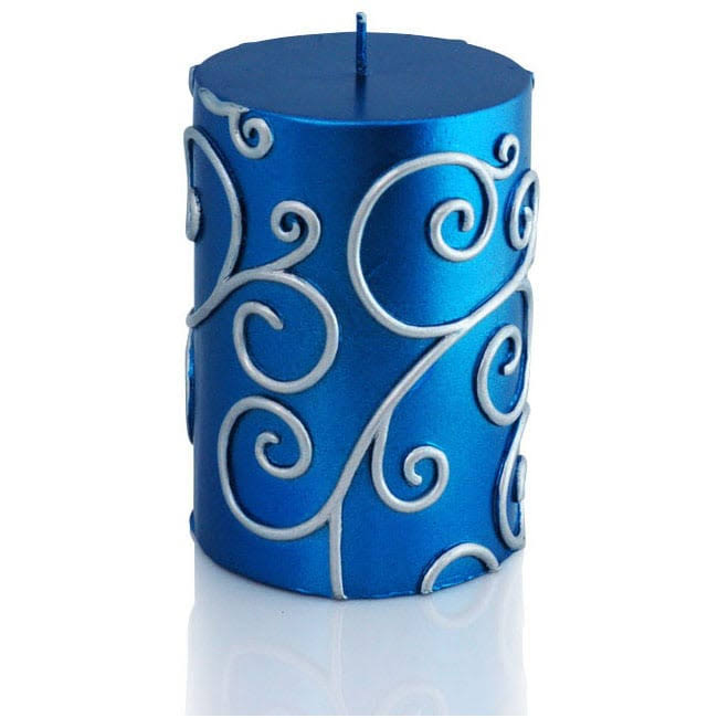 Black Scroll Pillar Candle Bulk (12-Case) T561031