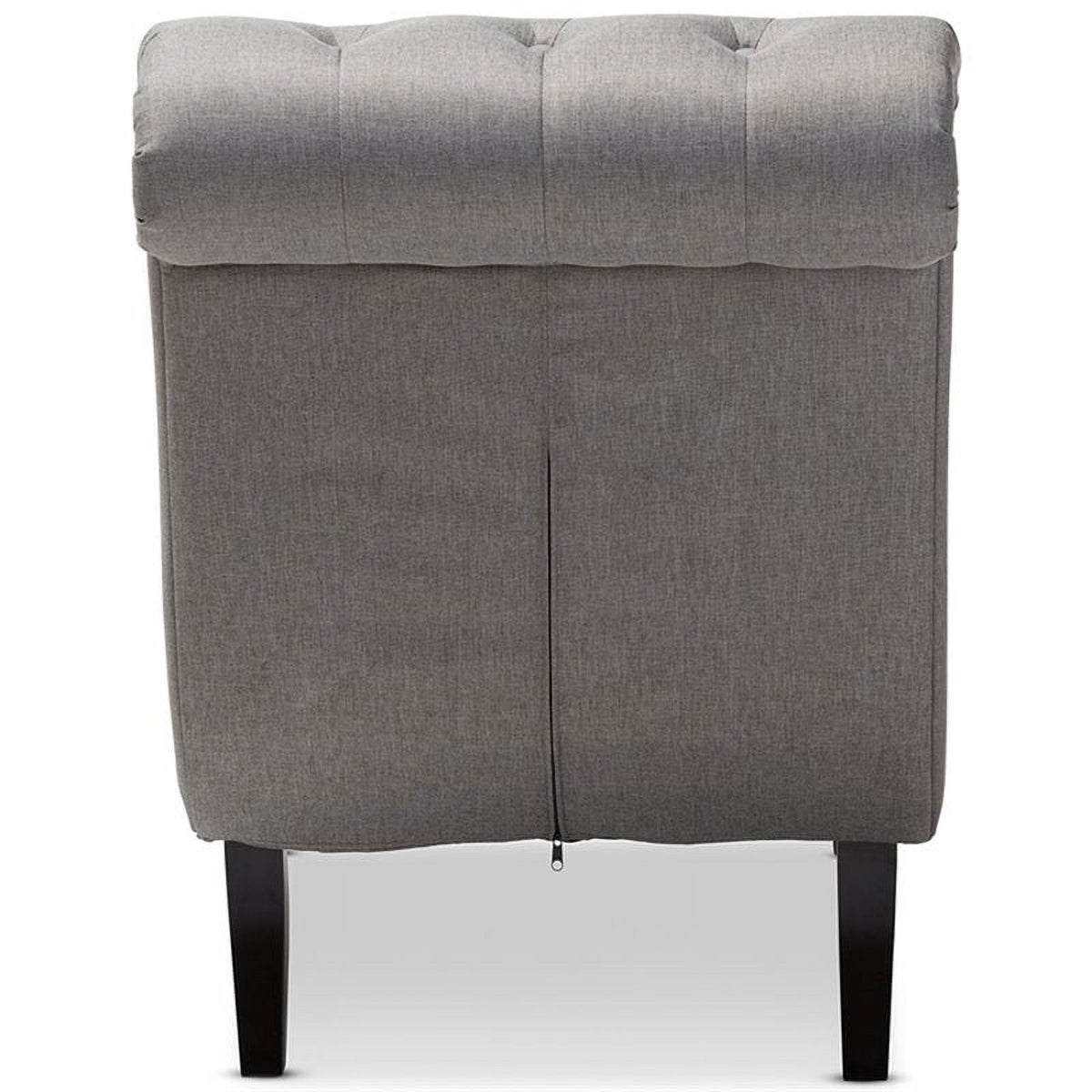 Tufted Chaise Lounge in Gray and Black Q23467