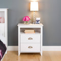 White 2 Drawer Accent Table J5266