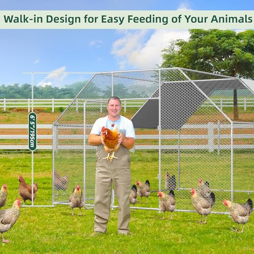 Extra Large Metal Chicken Coop Run with Cover X481