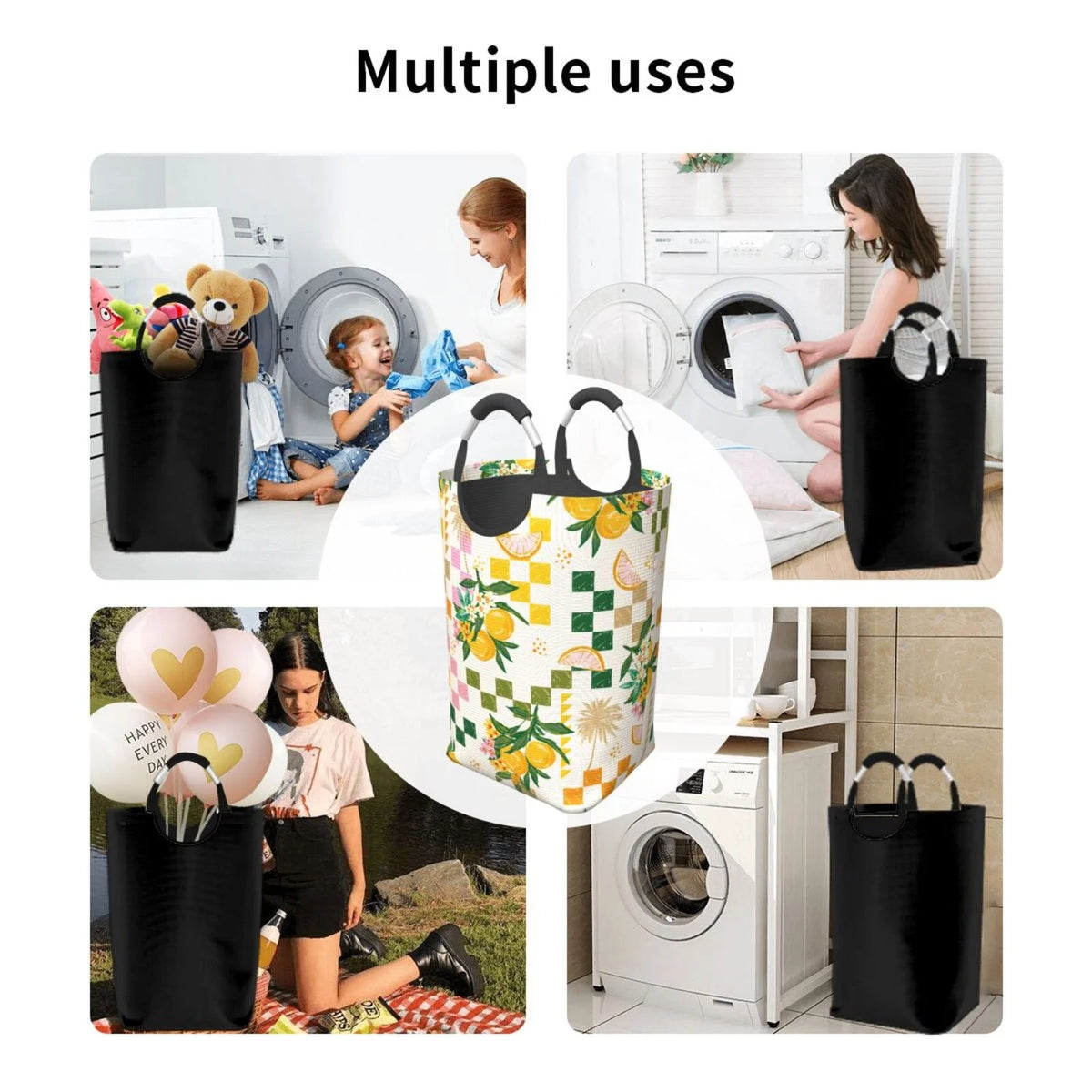 Large Canvas Fabric Laundry Hamper I62038