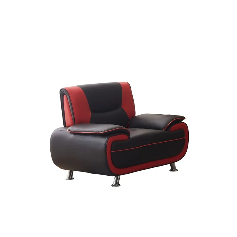 Black Faux Leather Livingroom Chair S3370