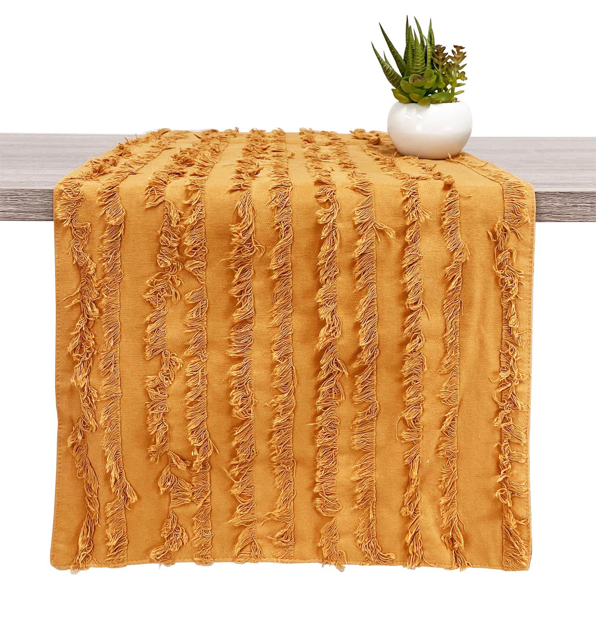 Mustard Cotton Table Runner 15"W x 72"L E889