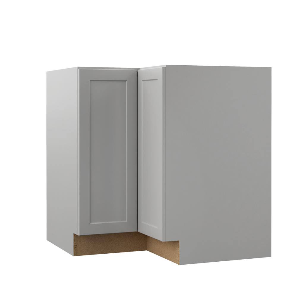 Assembled Lazy Susan Corner Base Kitchen Cabinet in Heron Gray J300366