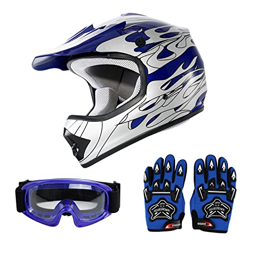 Red Spider Design Motorcycle Helmet with Goggles and Gloves Small F134217