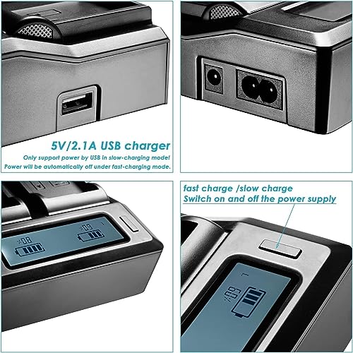 2 Pack NP-T125 Batteries and Dual Bay Battery Charger Z4918