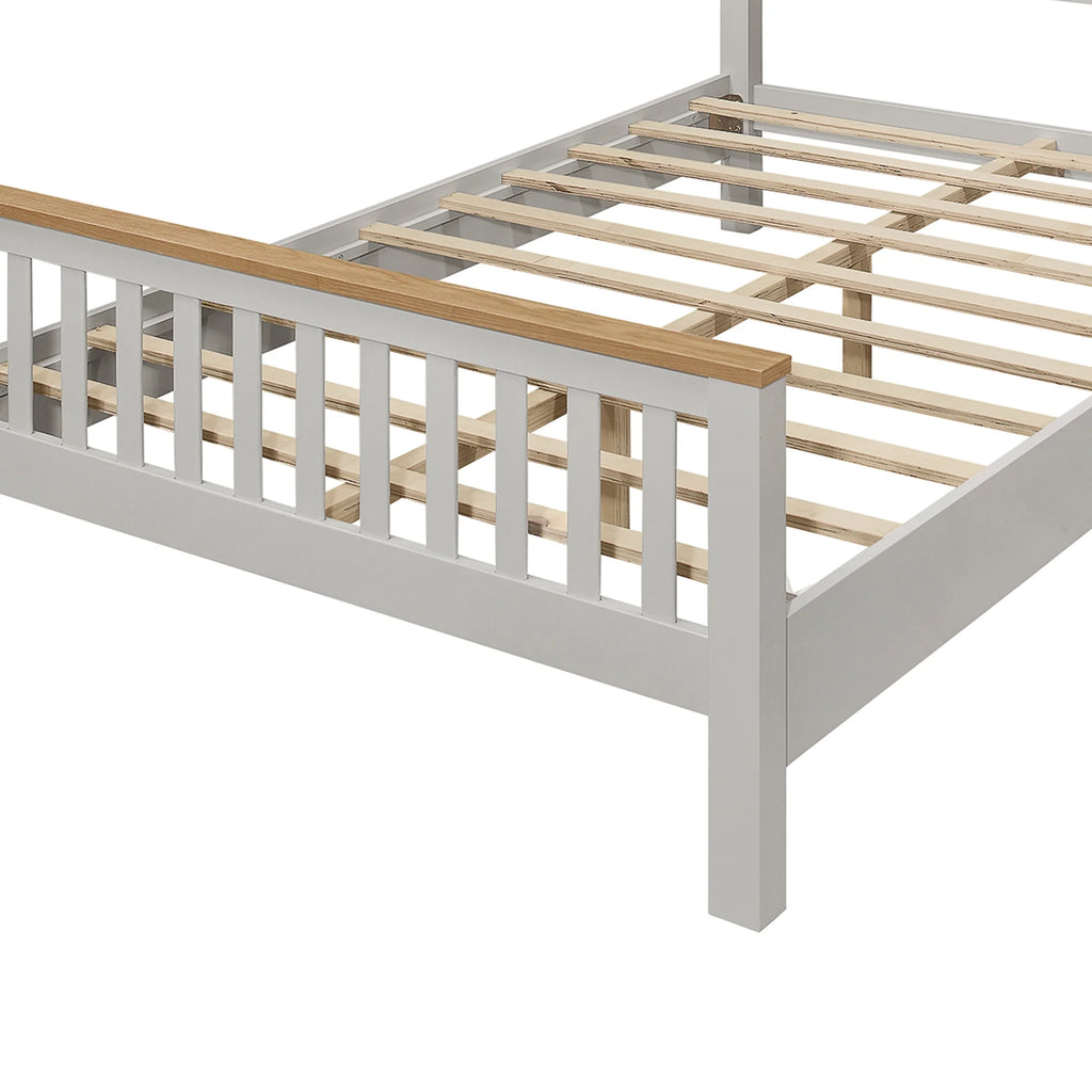 Gray Queen Bed Frame with Headboard A2510