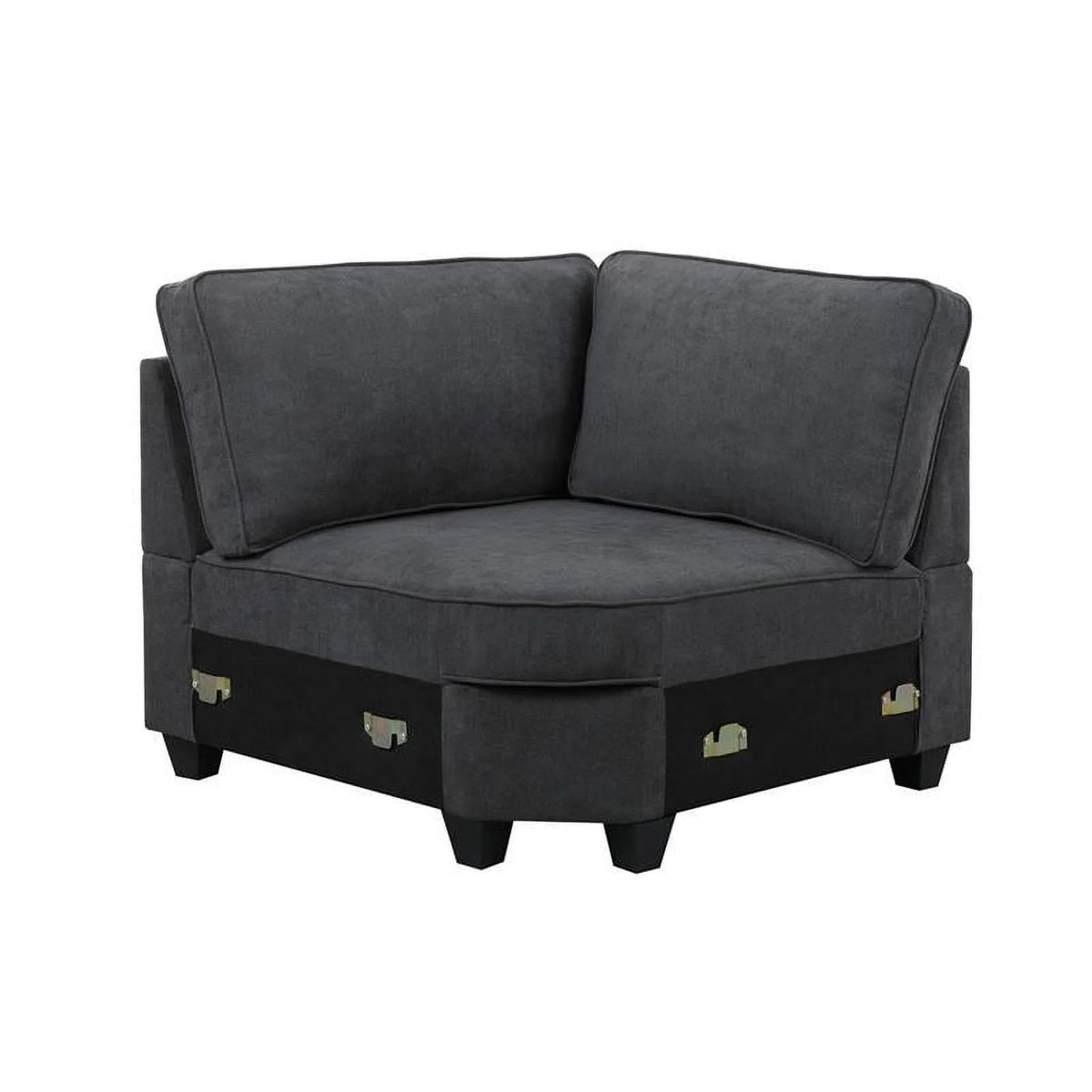 Dark Gray Woven Fabric 8Pc Modular Sectional Sofa with Ottoman V7570