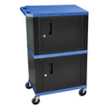 Mobile Printer Stand with Cabinet Storage, Blue H81924