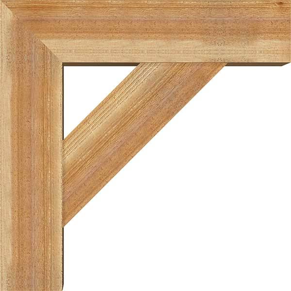 8x22W x 28x22D x 28x22H Traditional Block Rough Sawn Bracket with Offset Brace O97470