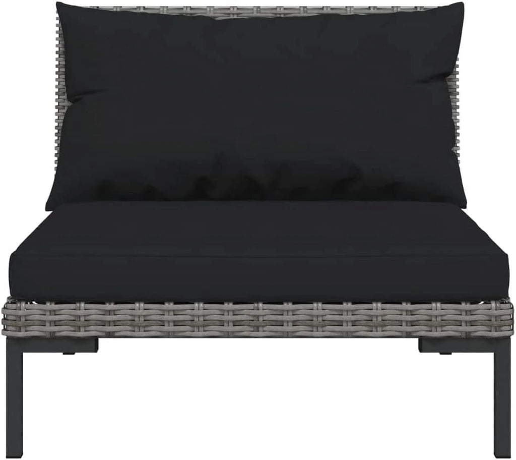 12 Piece Patio Lounge Set with Cushions Poly Rattan Dark Gray H357