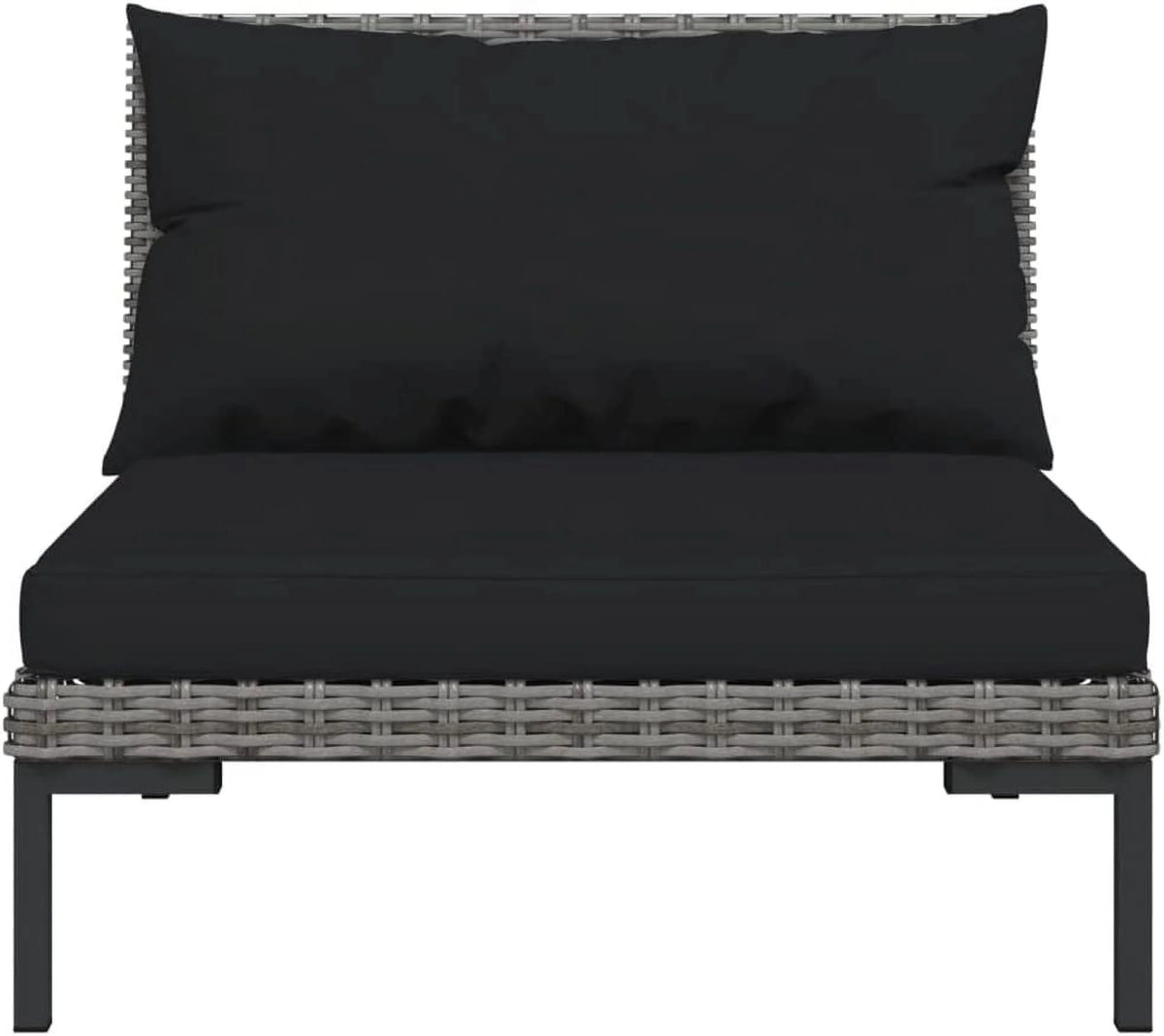 12 Piece Patio Lounge Set with Cushions Poly Rattan Dark Gray H357