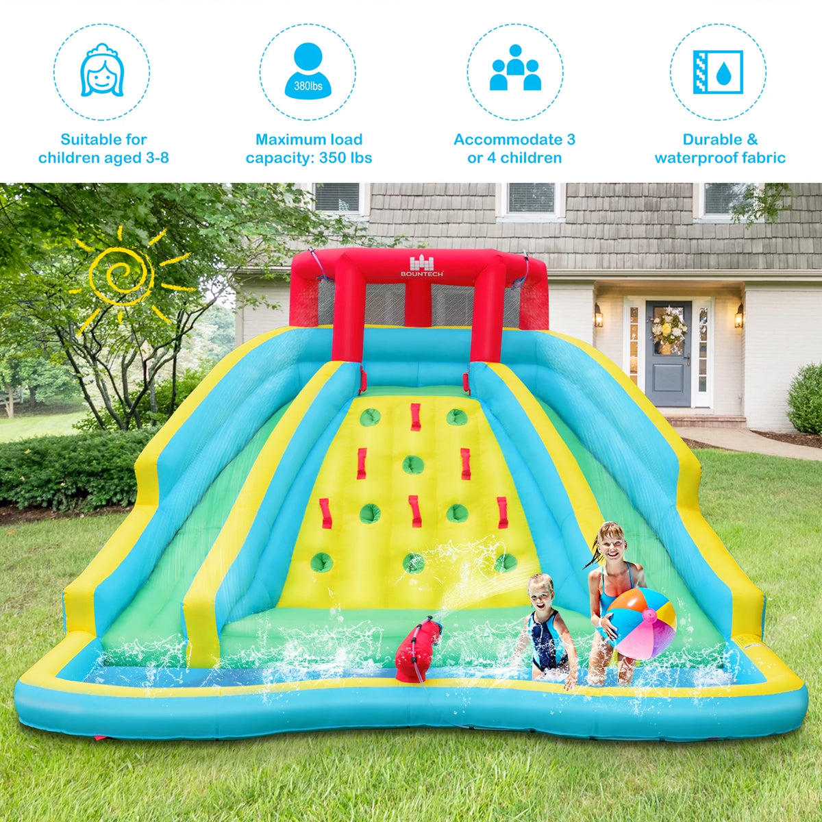 Inflatable Bouncy Splash Pool Climbing Wall O371