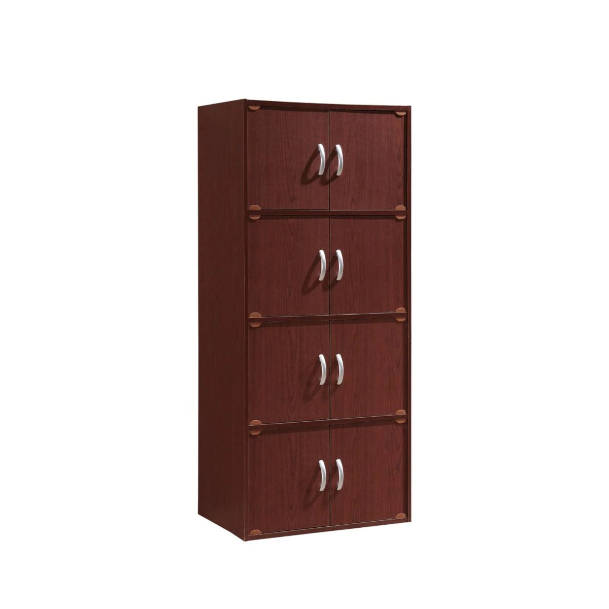 Mahogany Brown Bookcase Cabinet with Doors J650
