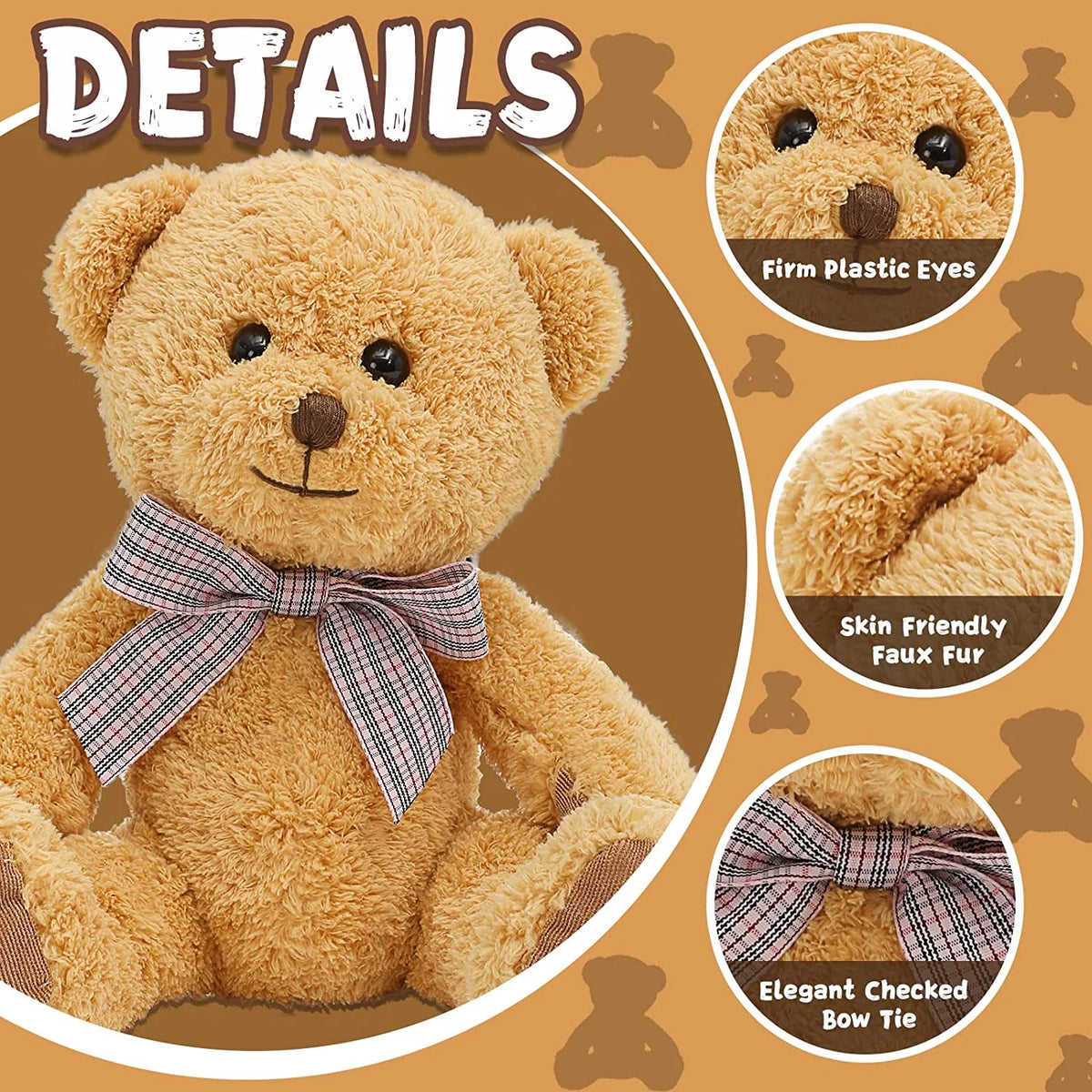 5 Packs Soft Stuffed Animals Teddy Bear, Monkey, Panda, Rabbit, 12.5" D325239