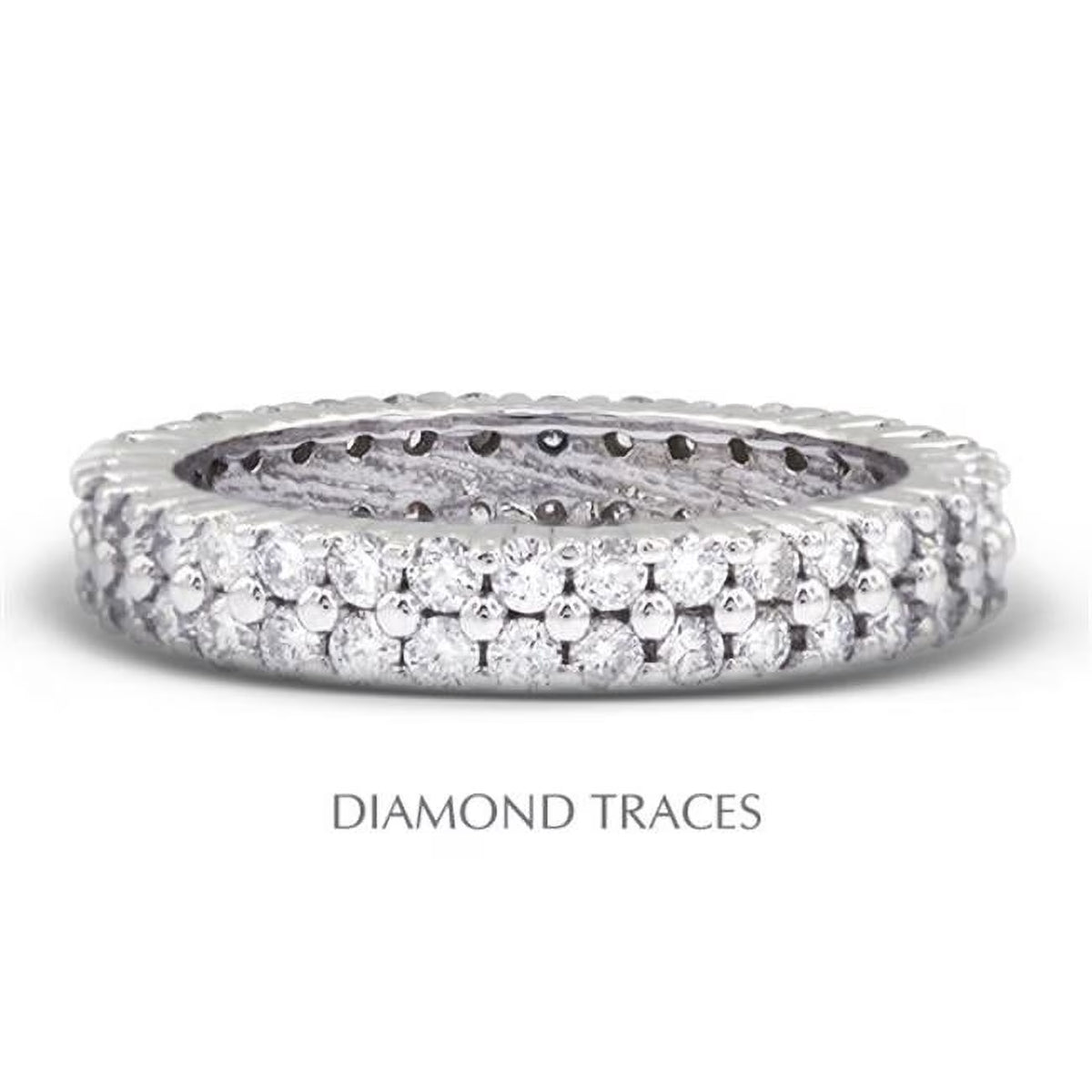 Platinum 950 Prong Setting 2.71 Carat Total Natural Diamonds Eternity Ring Q556
