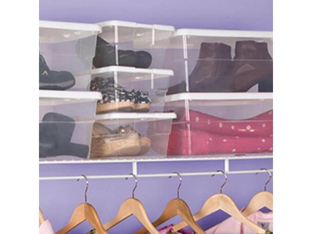 16 Quart Clear Plastic Stacking Storage Container Box Q783
