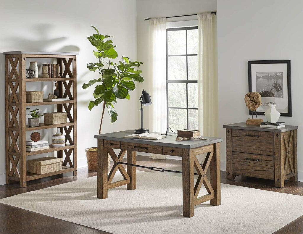 Brown Open Shelf Bookcase Z246034