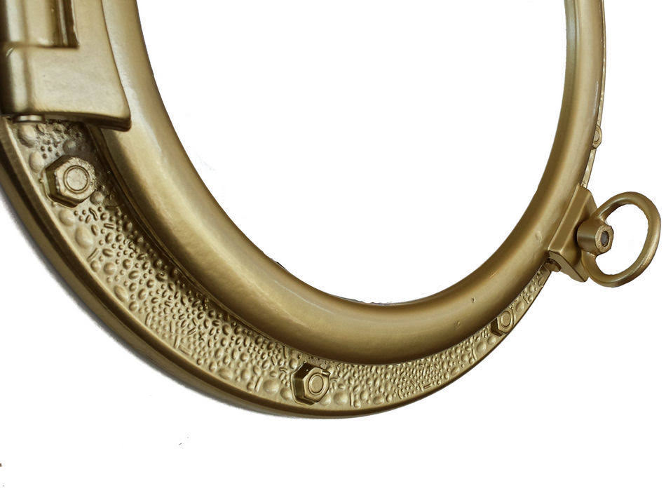 Gold Finish Decorative Ship Porthole Window 20x22 R805