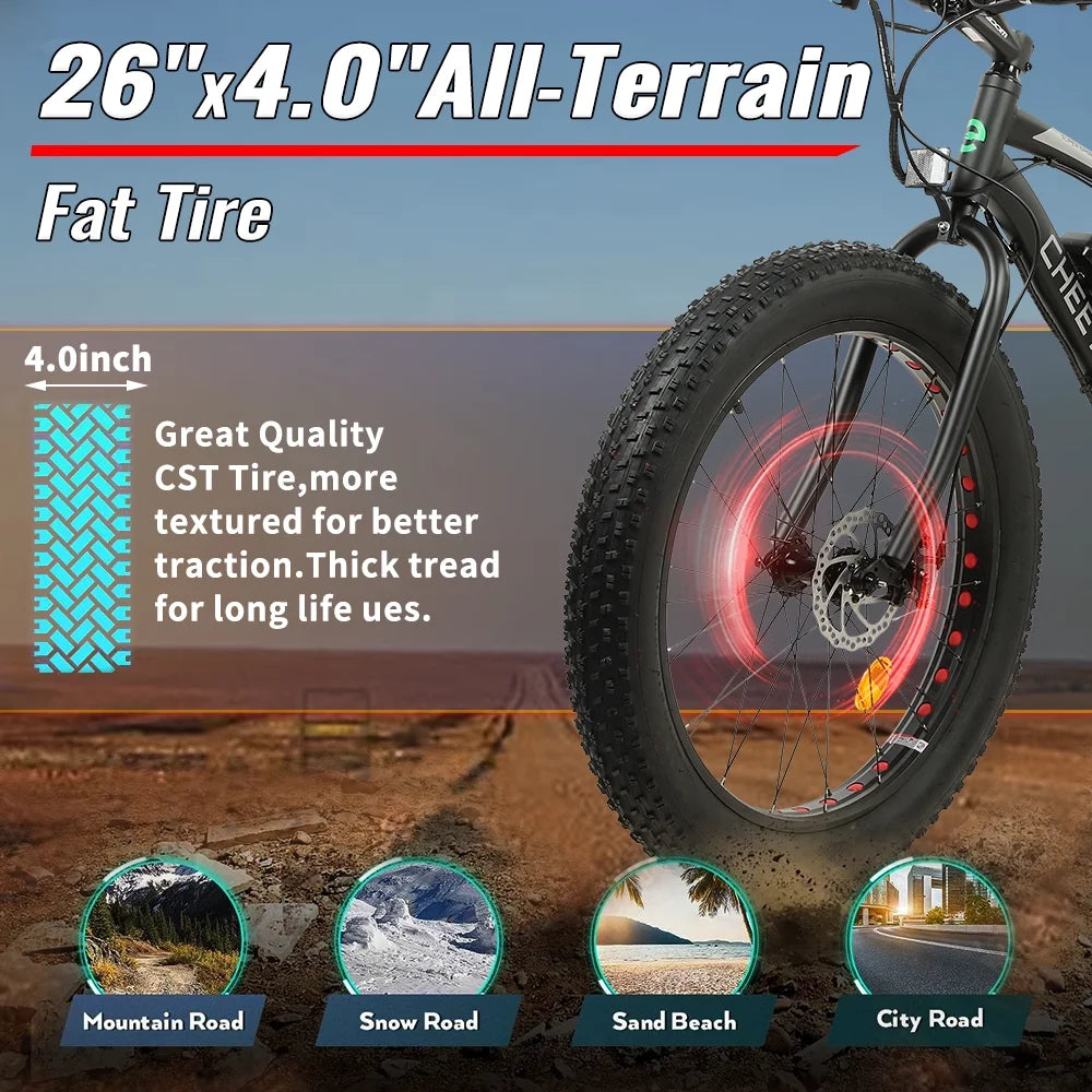 26 In. Fat Tire Electric Bicycle M691