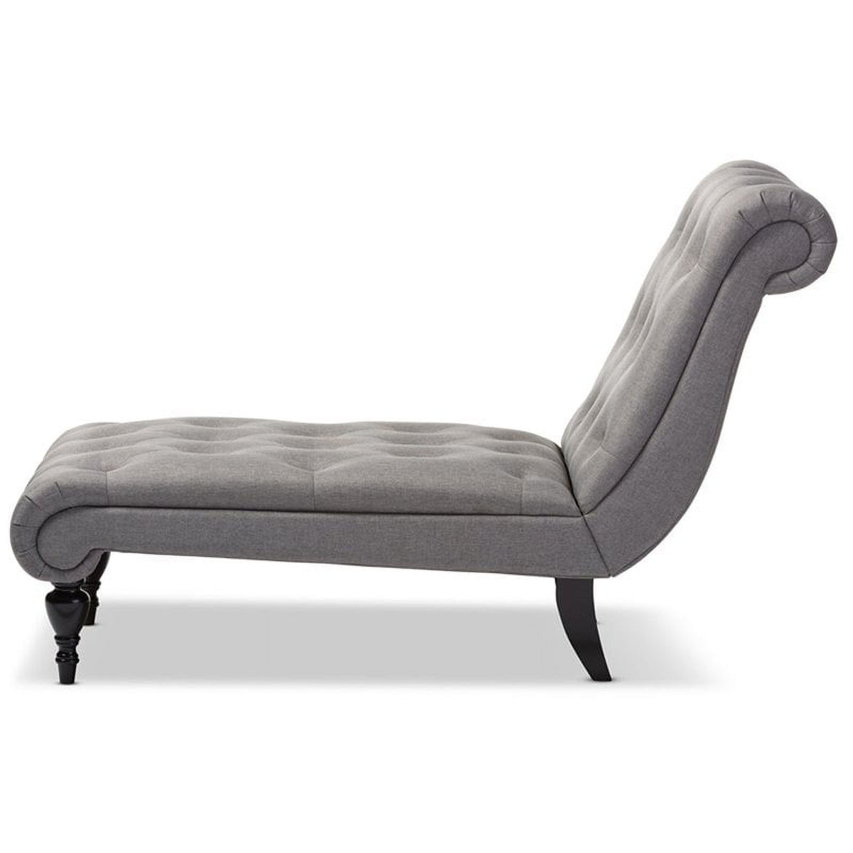 Tufted Chaise Lounge in Gray and Black Q23467