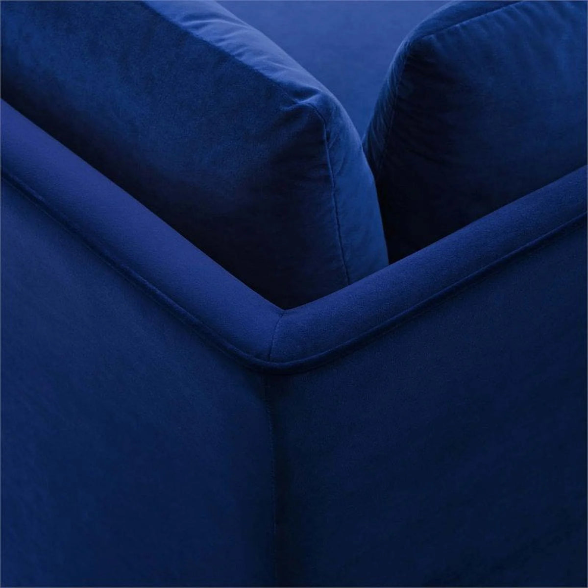 Navy Velvet Upholstered Corner Sectional Chair D60362