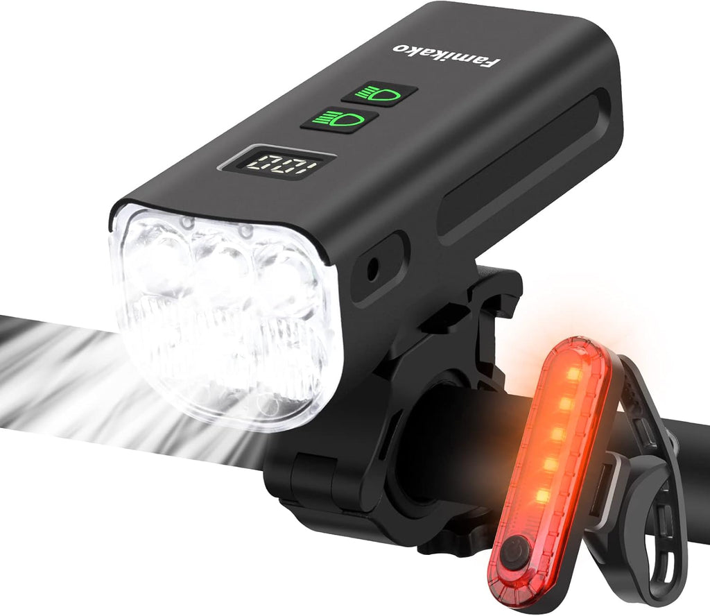 6*T6 LED Bike Light Set USB Rechargeable Waterproof Pack of 2 M272