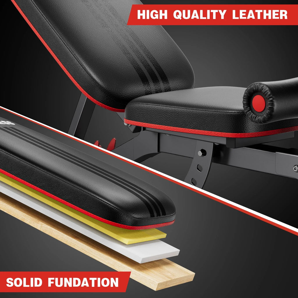 6 Positions Adjustable Foldable Weight Bench J2329