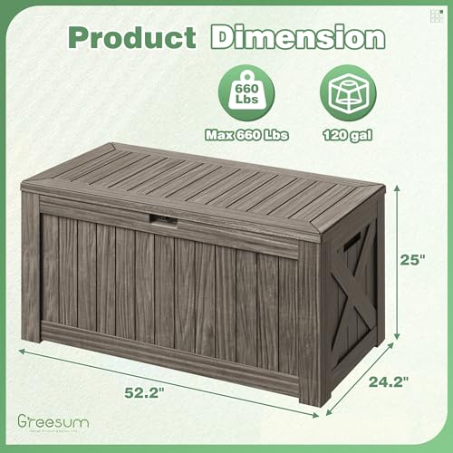 Black 120 Gallon Outdoor Storage Box with Lock K48571