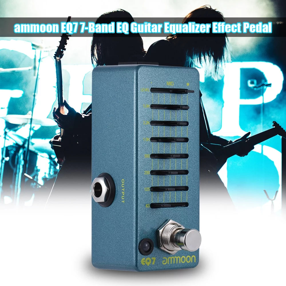 7-Band EQ Mini Guitar Equalizer Effect Pedal Aluminum Alloy Body Y348