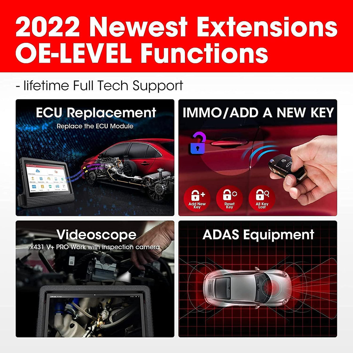 LAUNCH Scanner X431 V+ PRO4.0 Key Program,31+ Reset,ECU Online Coding,OE-Level All System Diagnostics, Bidirectional Scan Tool,AutoAuth for FCA SGW D69993