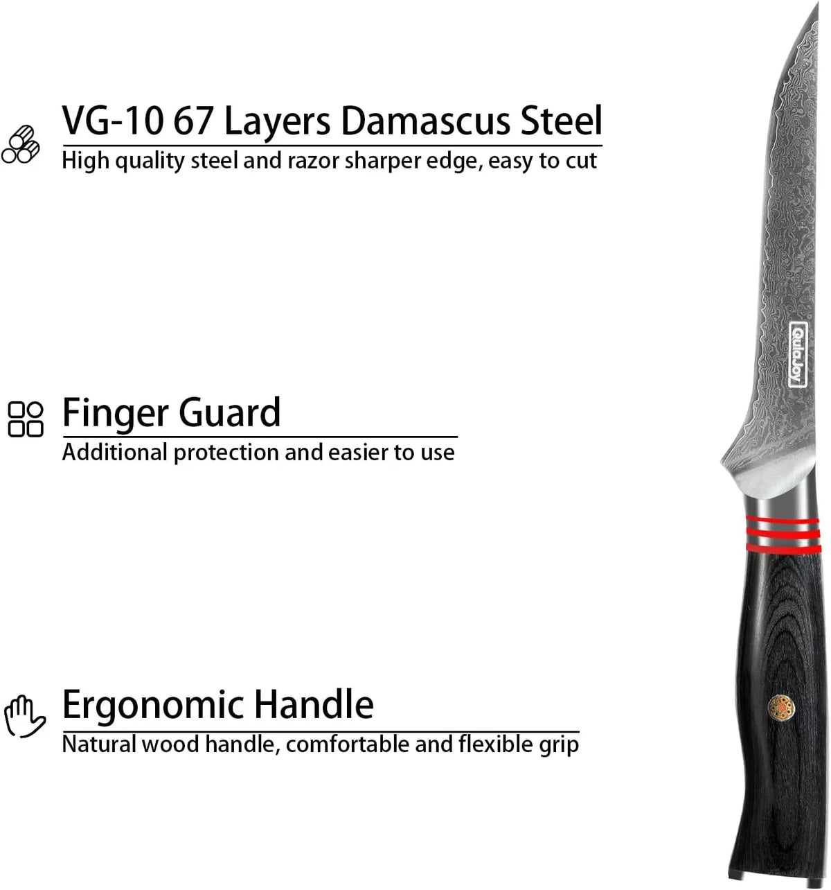 6 Inch Damascus Steel Boning Knife E37346