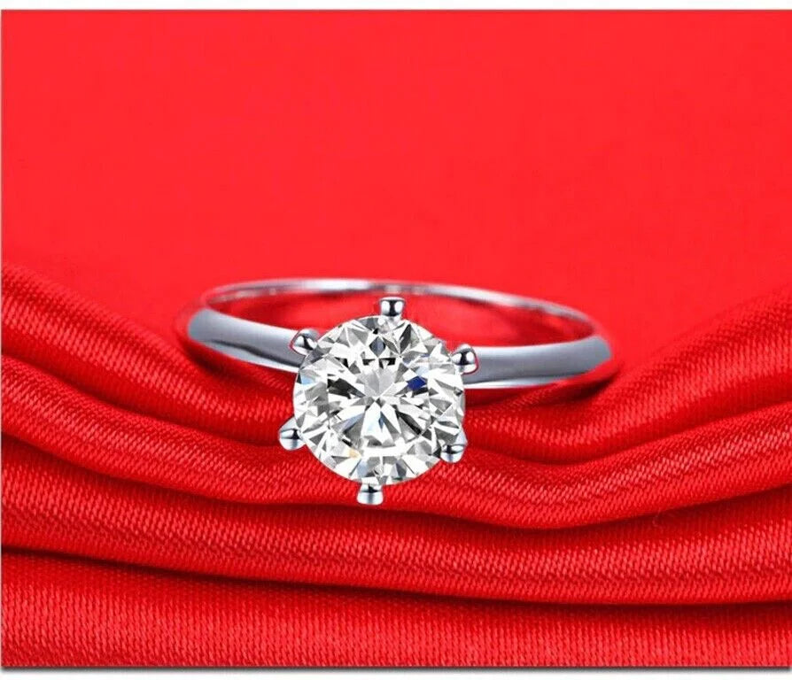14k White Gold Solitaire Engagement Ring B37454