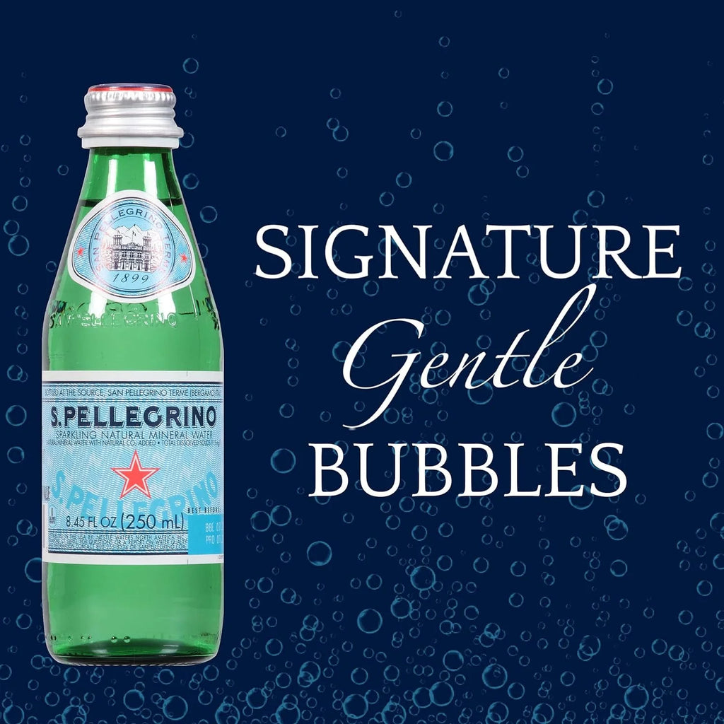Sparkling Natural Mineral Water, 8.45 fl oz. Glass Bottle, 24 Count C266