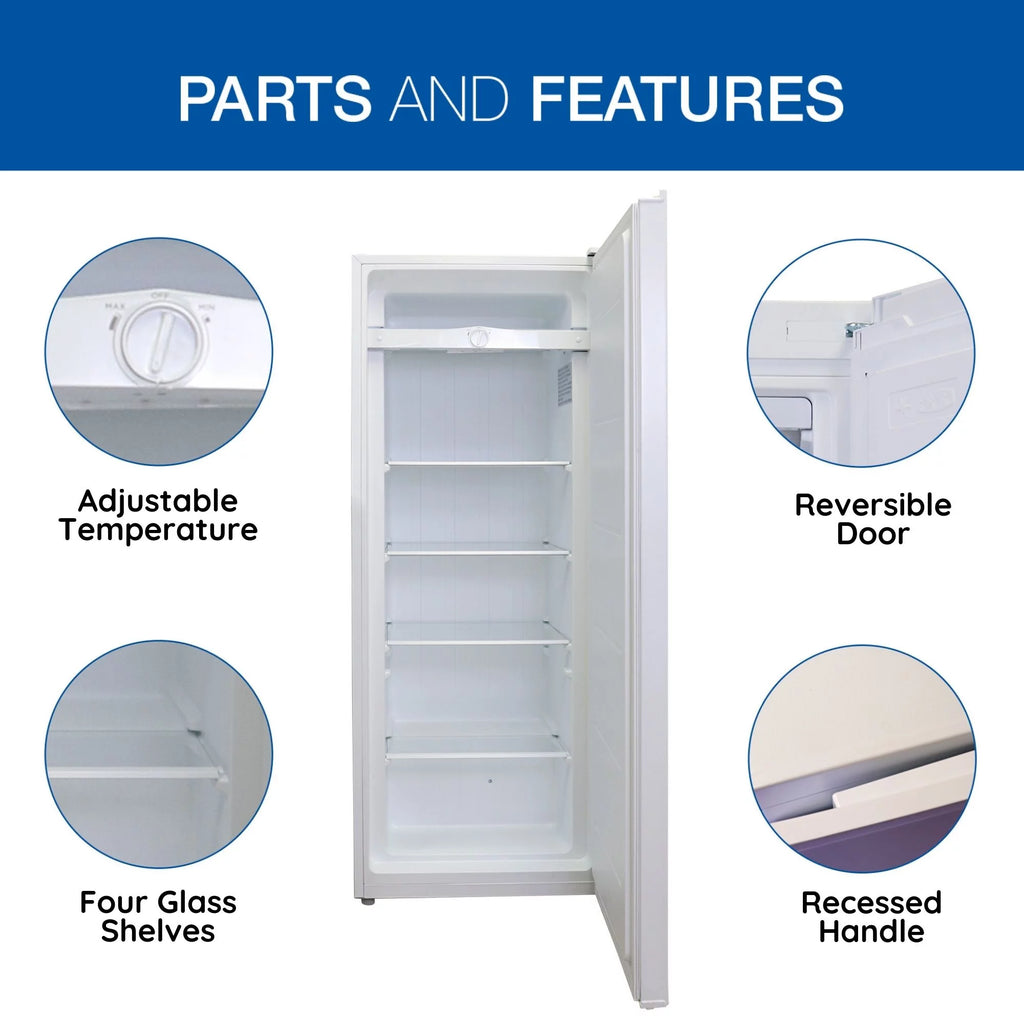 White 7.0 cu ft Upright Freezer E41122