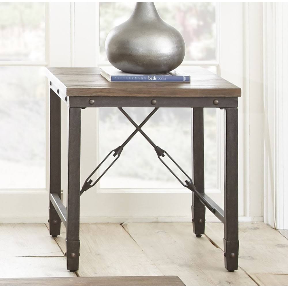 Brown Industrial End Table Y2210