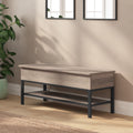 Rustic Farmhouse Entryway Bench with Storage Shelf A261