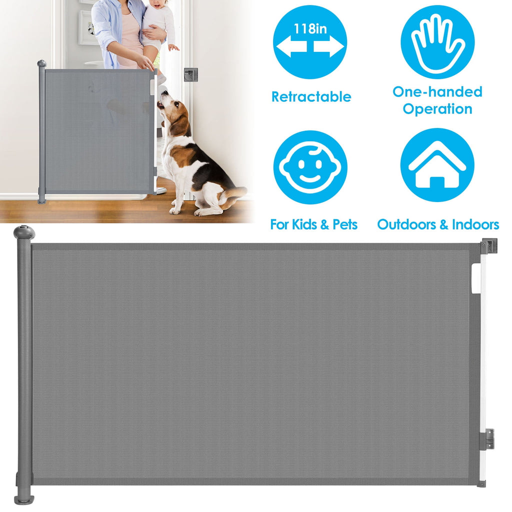 Extra Wide Retractable Baby Gate 118" x 33" J906590