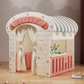 Kids Indoor/Outdoor Playhouse with Storage Box and Building Blocks Q940