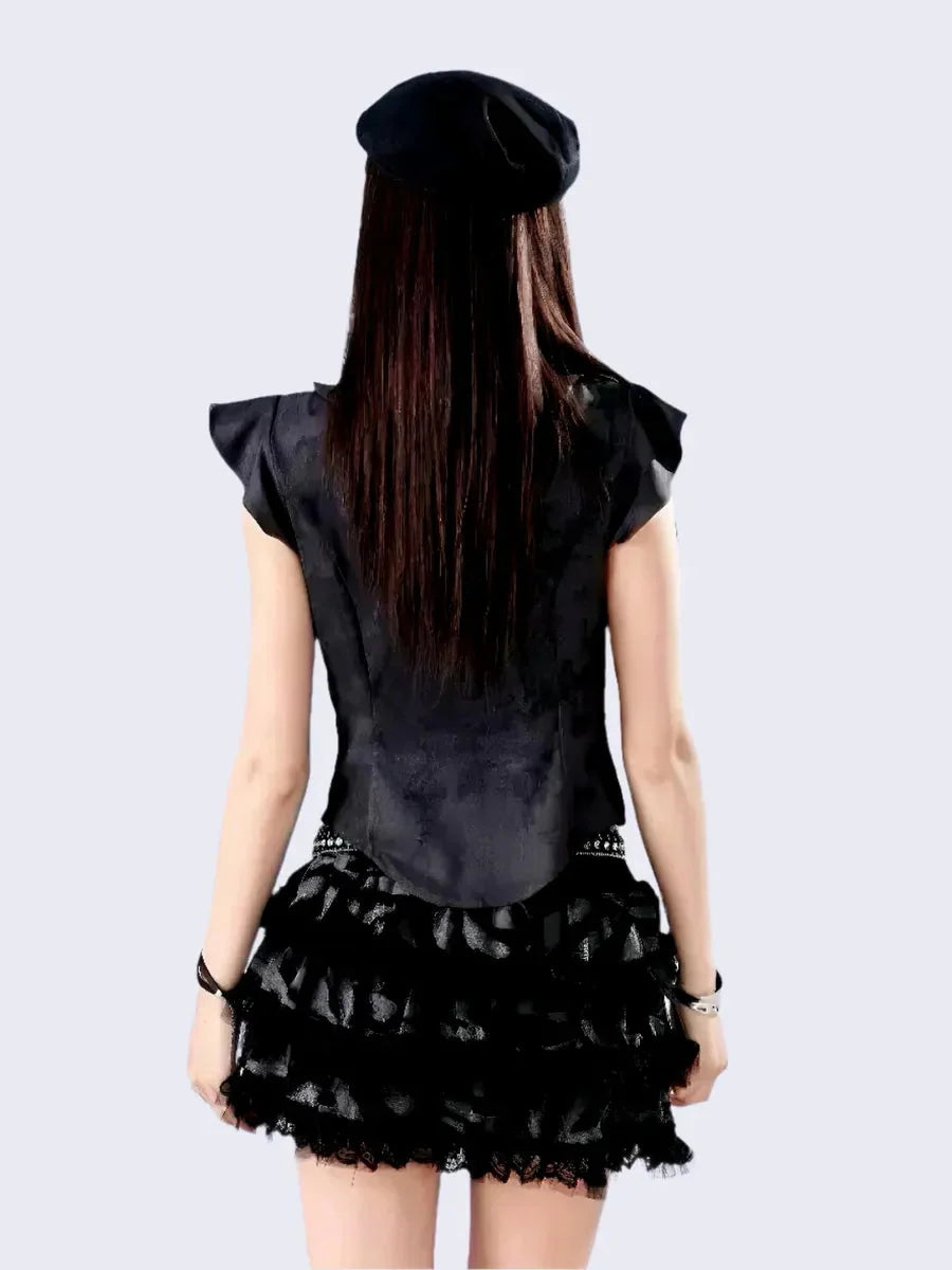 Ruffle Shirts Skirt Set X5826