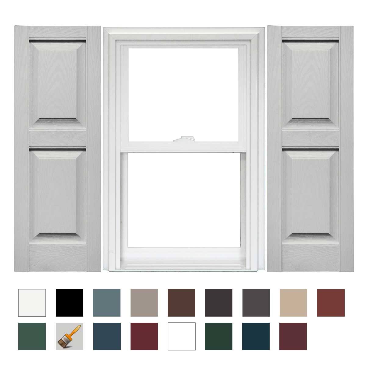 12 x 43 Vinyl Raised Panel Shutter, 1 Pair T23491