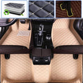 Beige Leather Car Floor Mats Front & Rear Set J369556