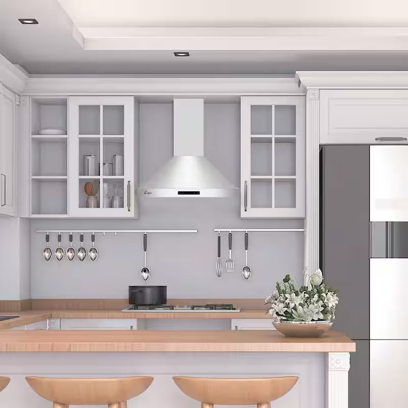 36 in. 380 CFM Ducted Wall Mount Range Hood with Light in Stainless Steel P506