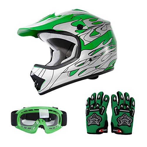 Red Spider Design Motorcycle Helmet with Goggles and Gloves Small F134217